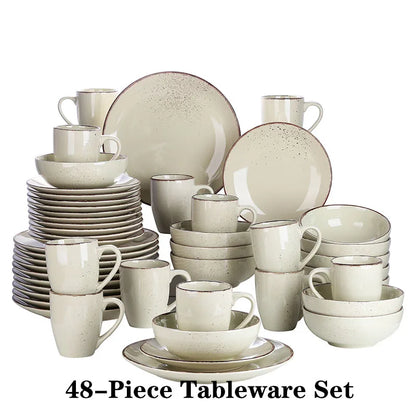 🍽️ MALACASA NAVIA 12-Piece Ceramic Dinnerware Set – Elegant Dining Made Simple! ✨